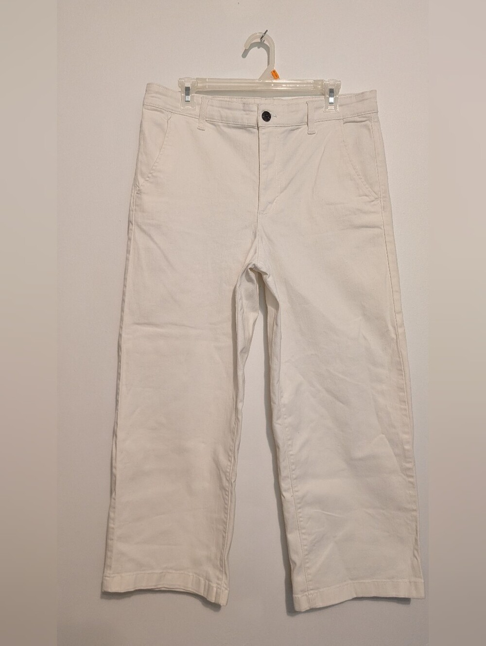 Ella Moss White Straight-Leg Pants Women's 10 New